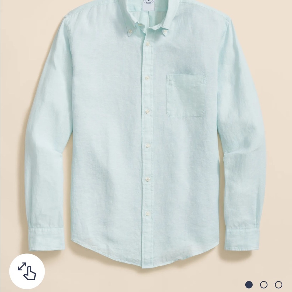 Brooks Brothers Turqoise Linen Casual Button Down Shirt M